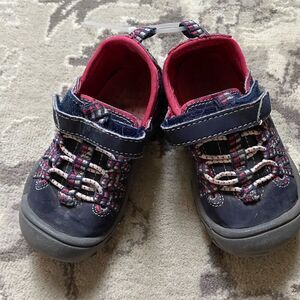 Stride Rite Navy and Pink Shoes Velcro